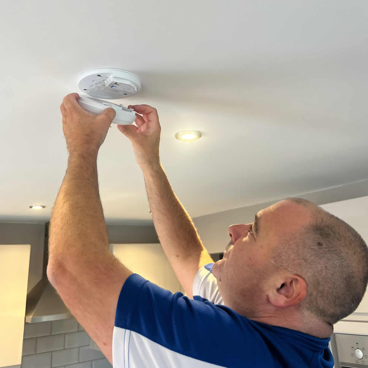 Different types of smoke and heat alarms installed in Rochdale